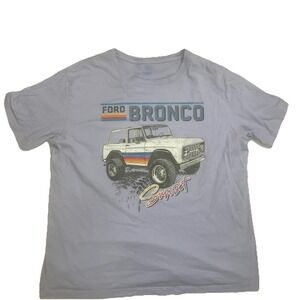 Ford Bronco Women's T Shirt Size L Lavender Purple Oversized Baggy Vehicle Retro